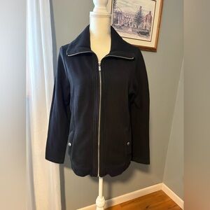 Studio Works Black Ribbed Zip-Up Jacket